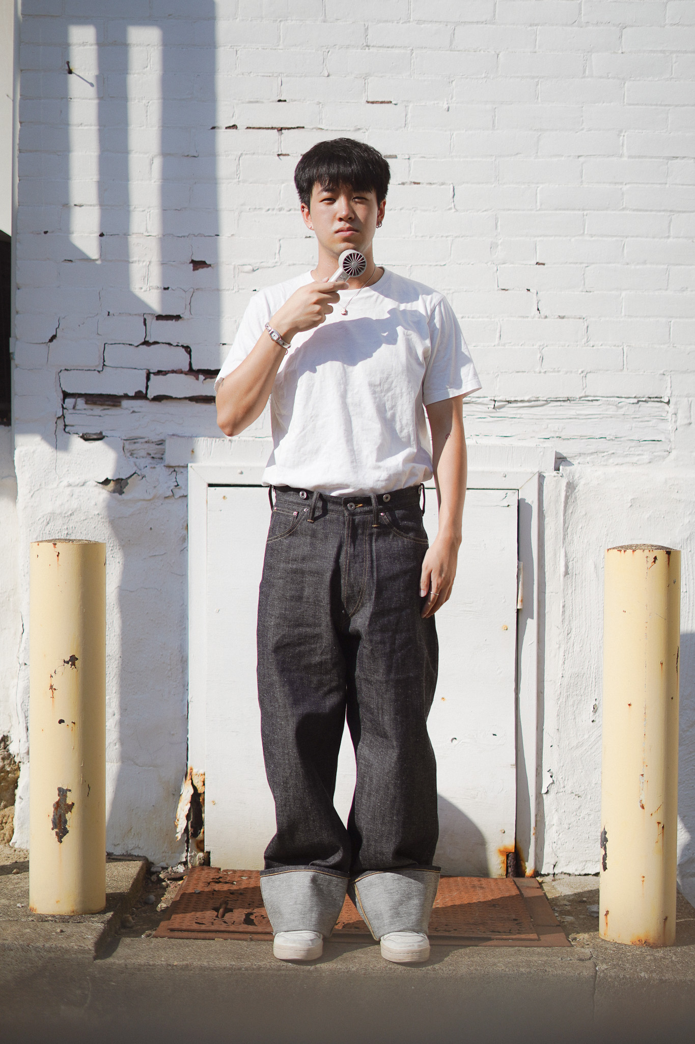 Taiga Takahashi Lot. 704 Denim Trousers C. 1920's - Raw Indigo --I purchased this pair of denim on my recent trip to Japan with Sally and Akshat. I had previously heard the brand name being thrown around on various online spaces but only really looked into their work in the last couple months. Visually, what drew me into this particular pair was the suspender button detail all around the waistband. As I read the item description on their website, I began to get a sense of the brand's ethos and their commitment to quality and craftsmanship. --This sentiment was further reinforced when I visted their location in Kyoto. Being in that space was a truly unique experience and if presented with the opportunity, I would highly recommend everyone to visit it. I also encourage everyone to read the story of these pants (and all the other pieces by T.T) on their website. The techniques used and original inspiration are all quite interesting, and have definitely given me a deeper appreciation for this item. --These pants are quite long and unfortunately I am not very tall. They are selvedge denim. Acquired August 26, 2025.